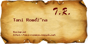 Tani Romána névjegykártya
